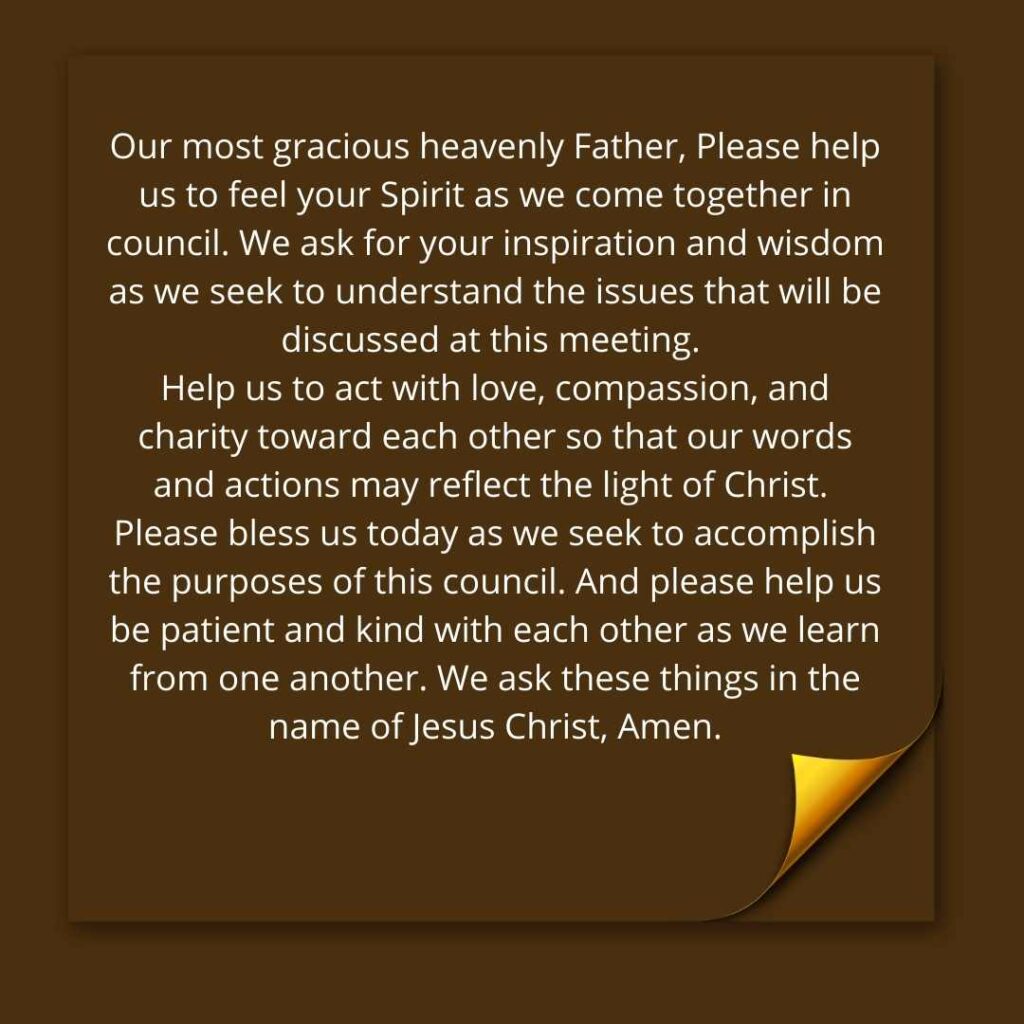 Examples of opening prayer for meetings