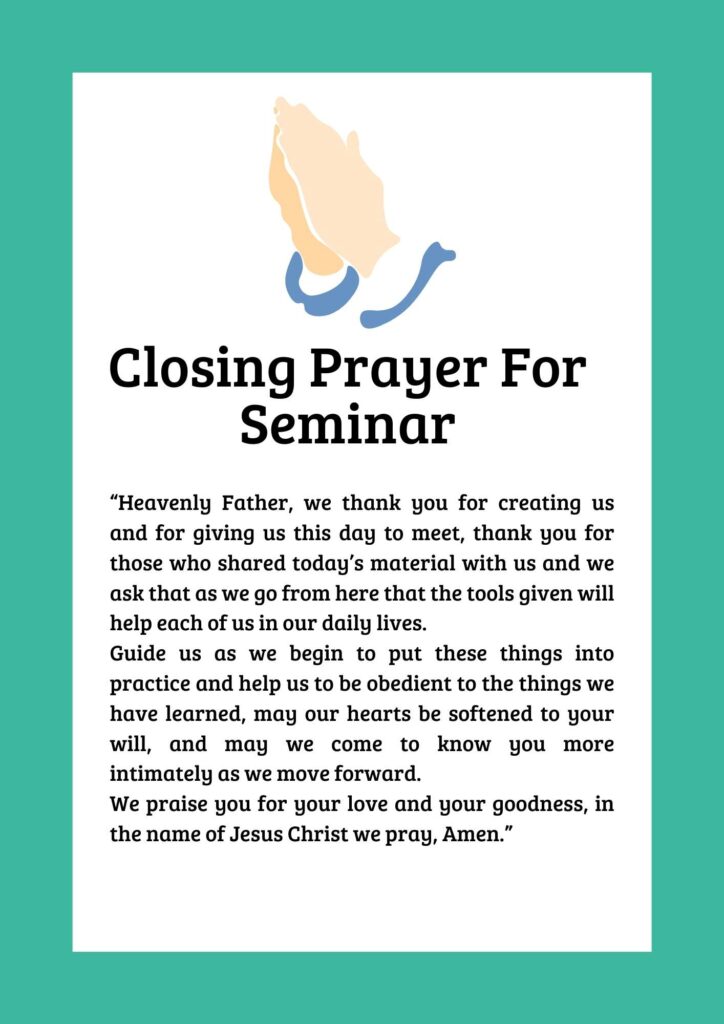 Closing Prayer For Seminar