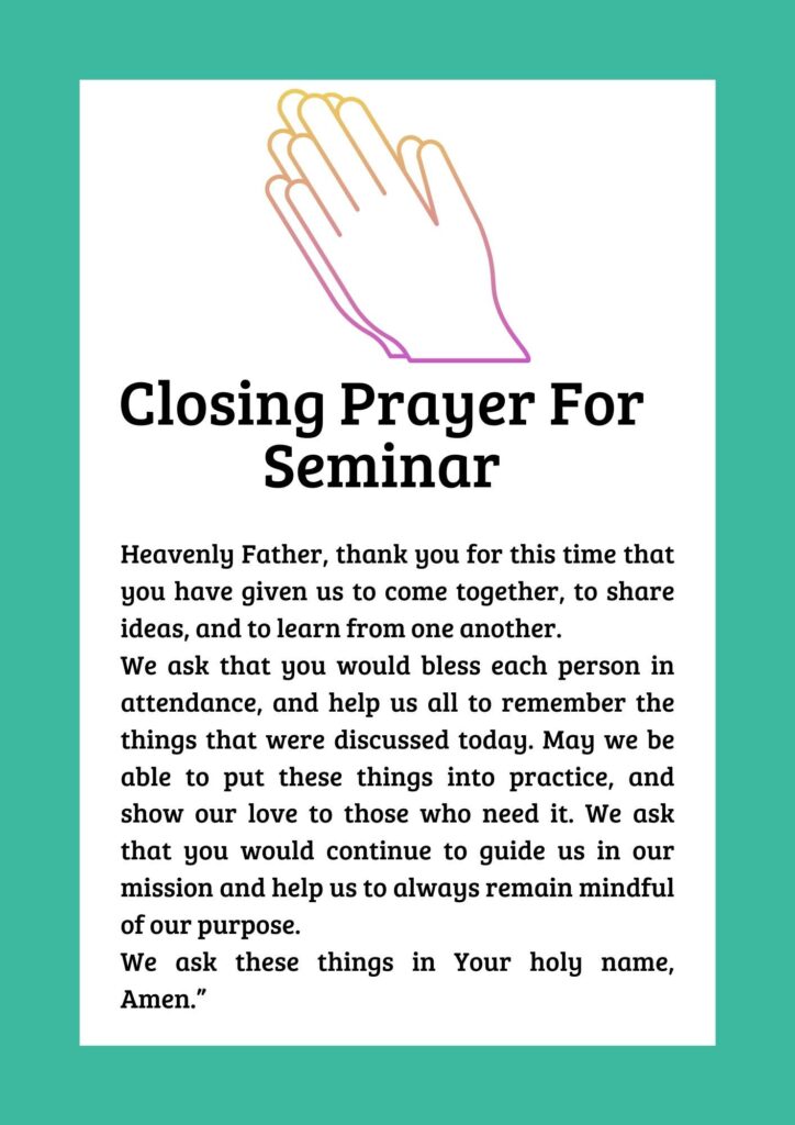 Closing Prayer For Meeting, Seminar: 10 Powerful Prayer Example