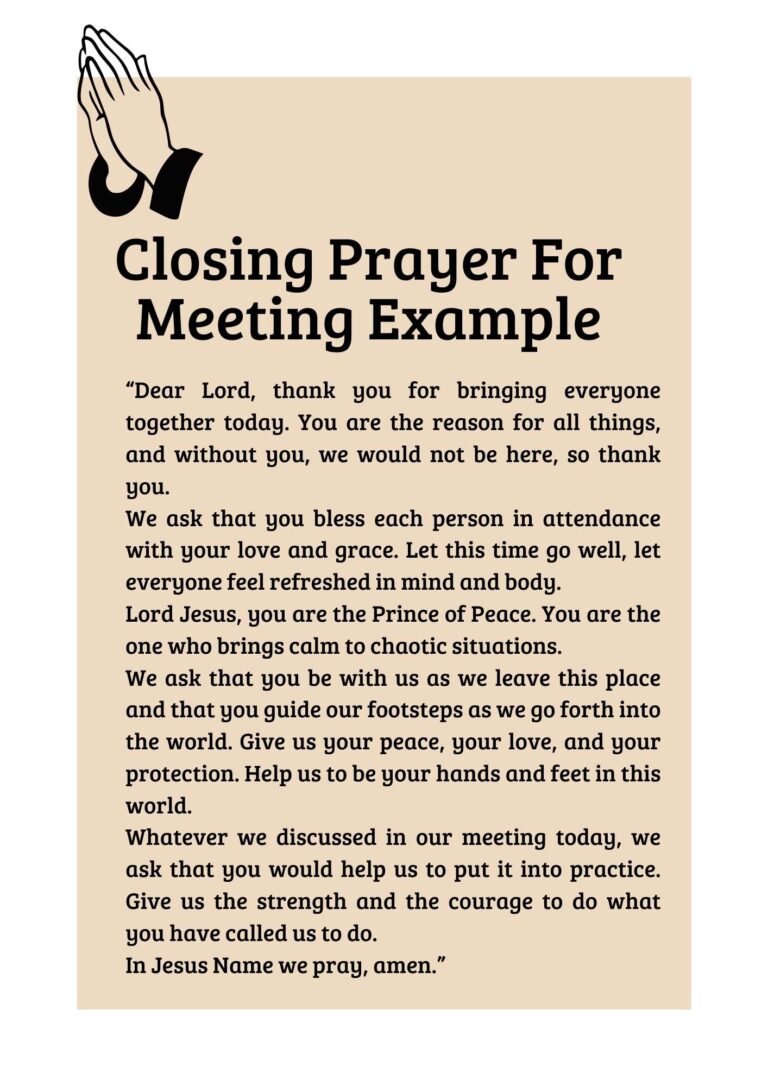 Closing Prayer For Meeting Seminar 10 Powerful Prayer Example AmoSii