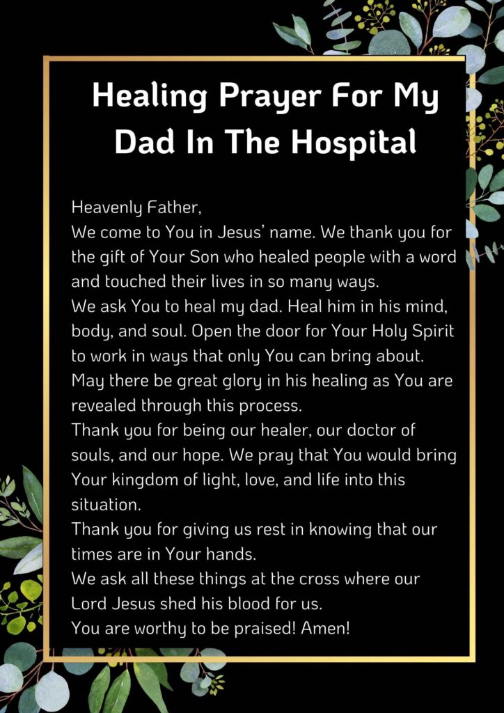 Healing Prayer For My Dad In The Hospital