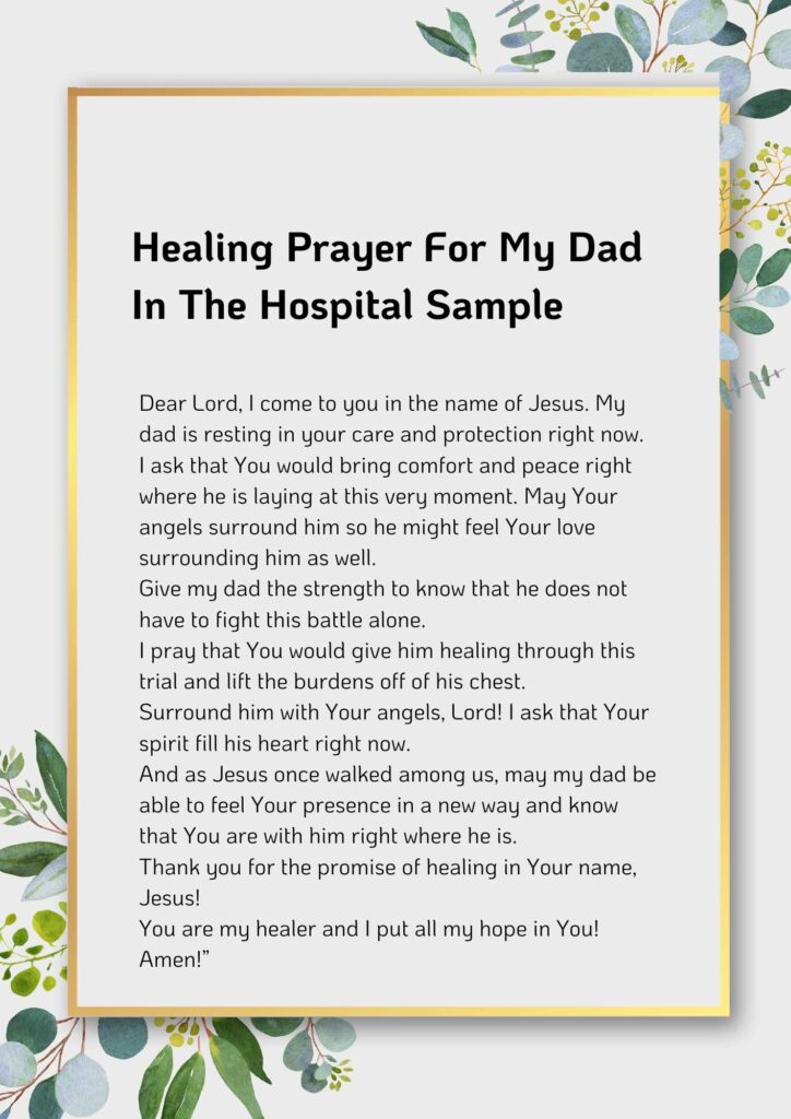 2) Healing Prayer For My Dad In The Hospital Sample