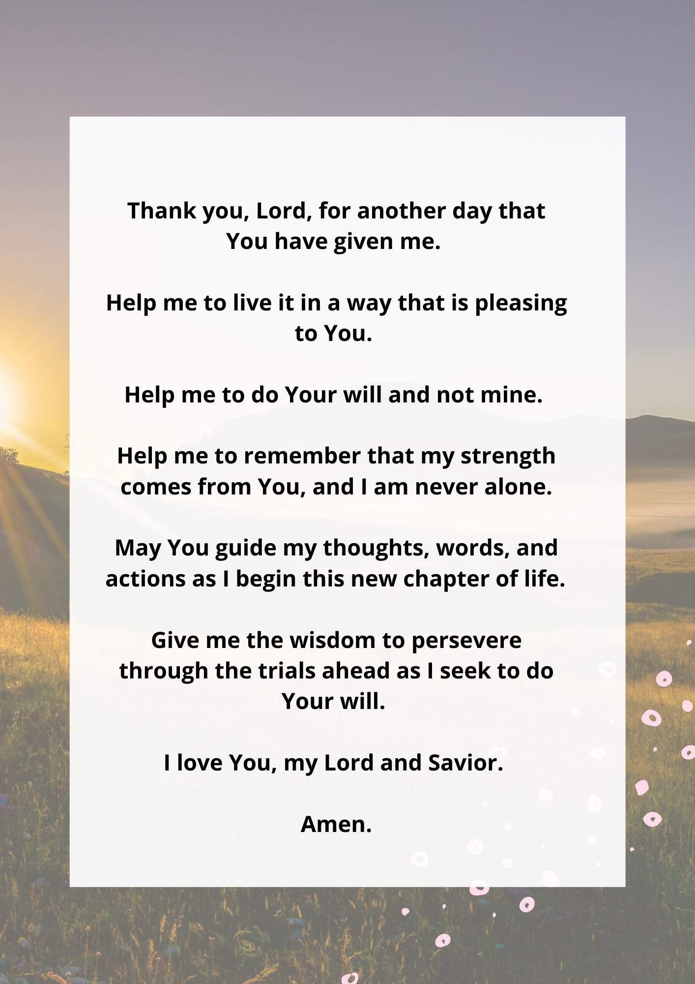 Morning Prayer After Waking Up