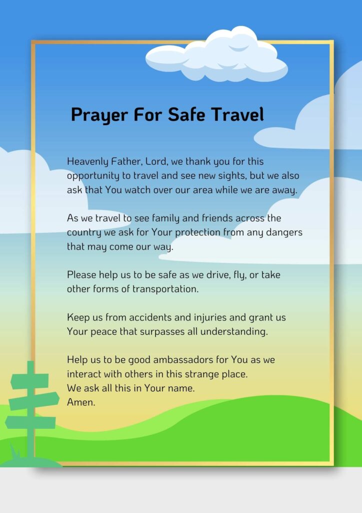 2) Prayer For Safe Travel Example