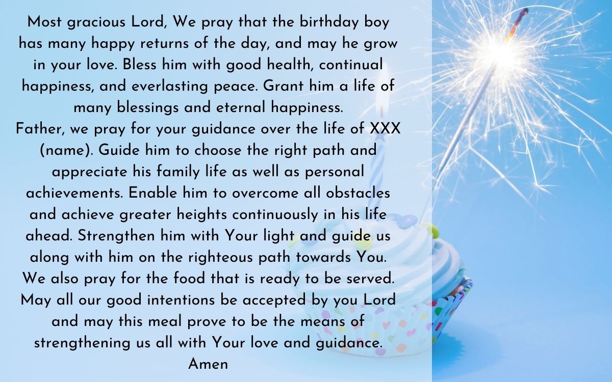 Prayer For The Birthday Boy Before a Meal