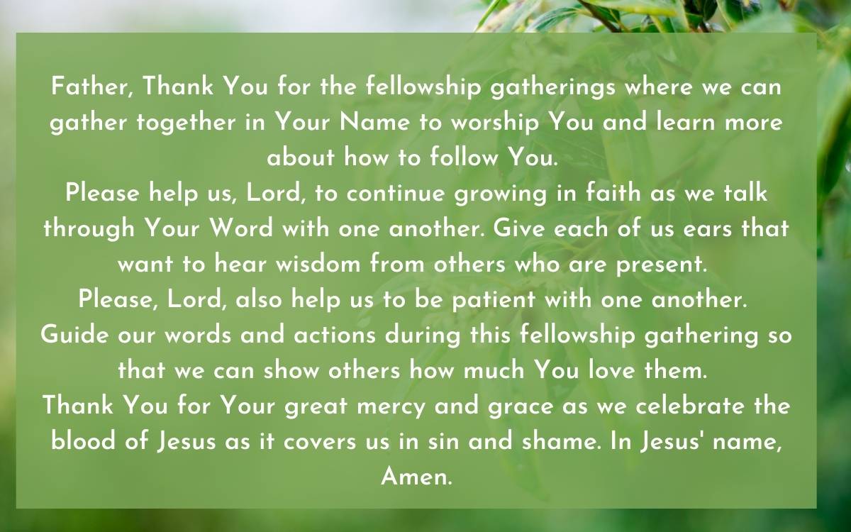 Opening Prayer For A Fellowship Gathering