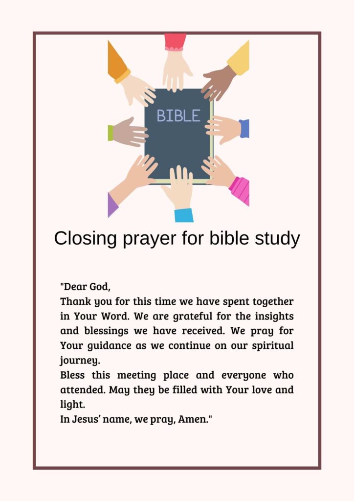 Closing Prayer For Bible Study