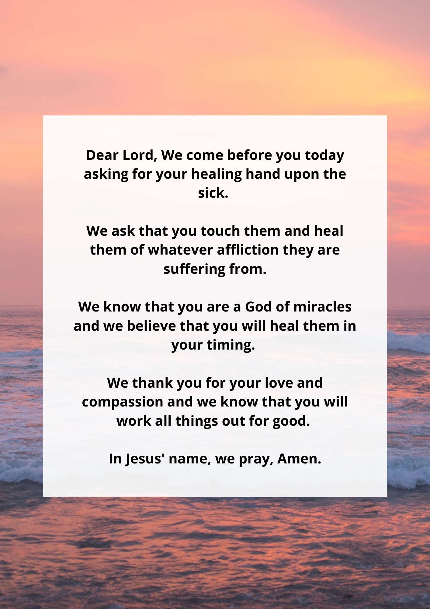 Miracle Prayer For Healing the Sick 