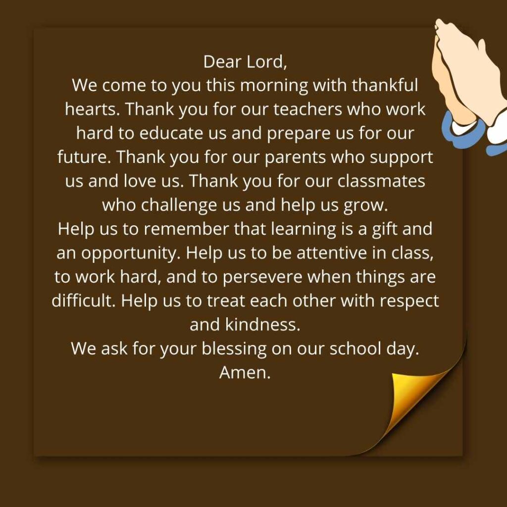 Morning prayer for school assembly