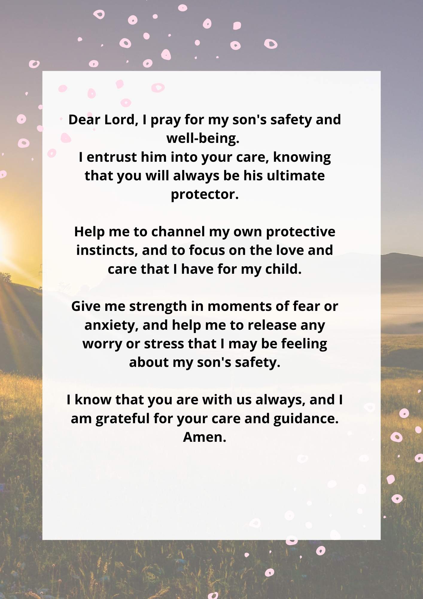 Prayer For My Son's Protection
