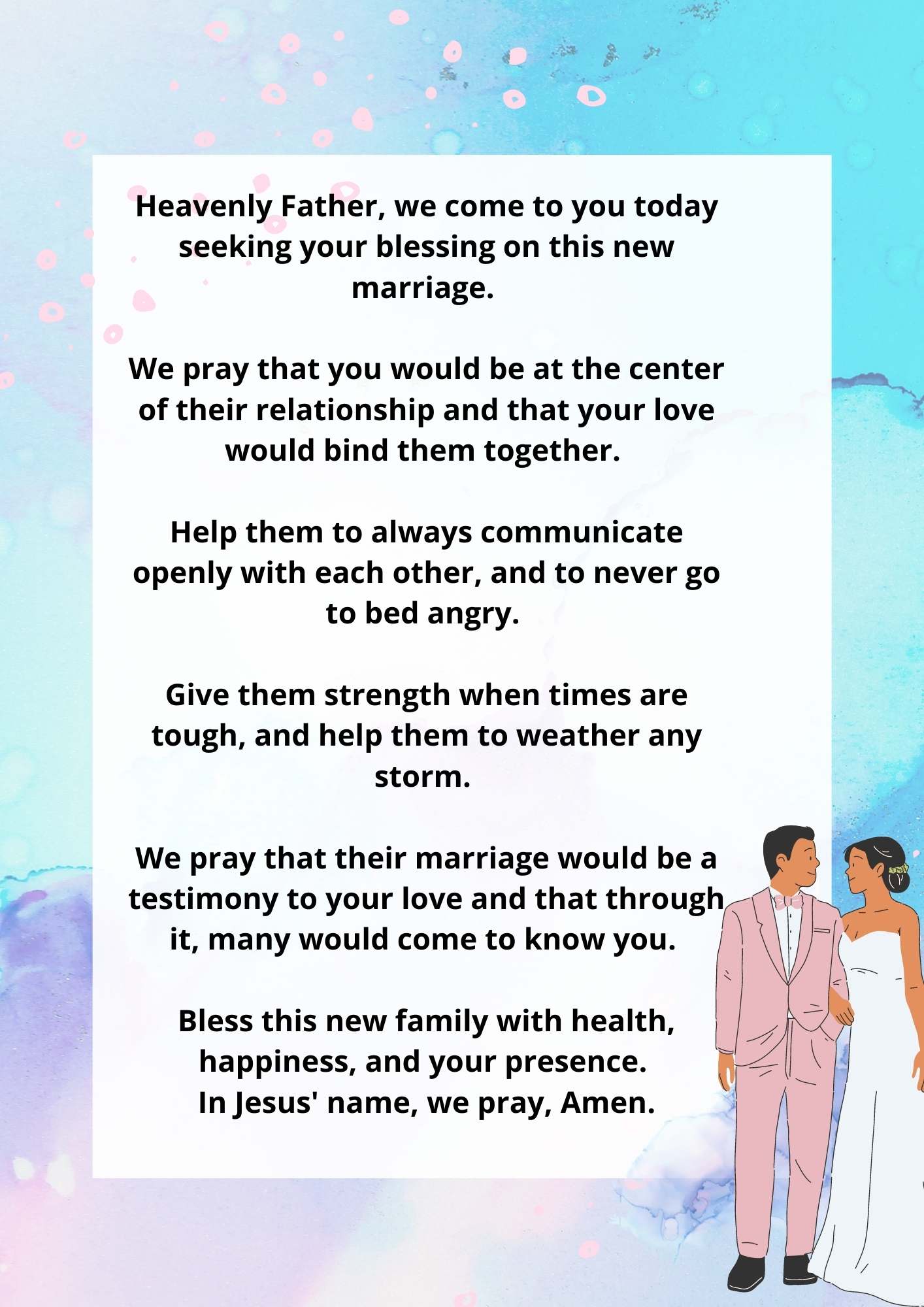Prayer For A Newly Married Couple