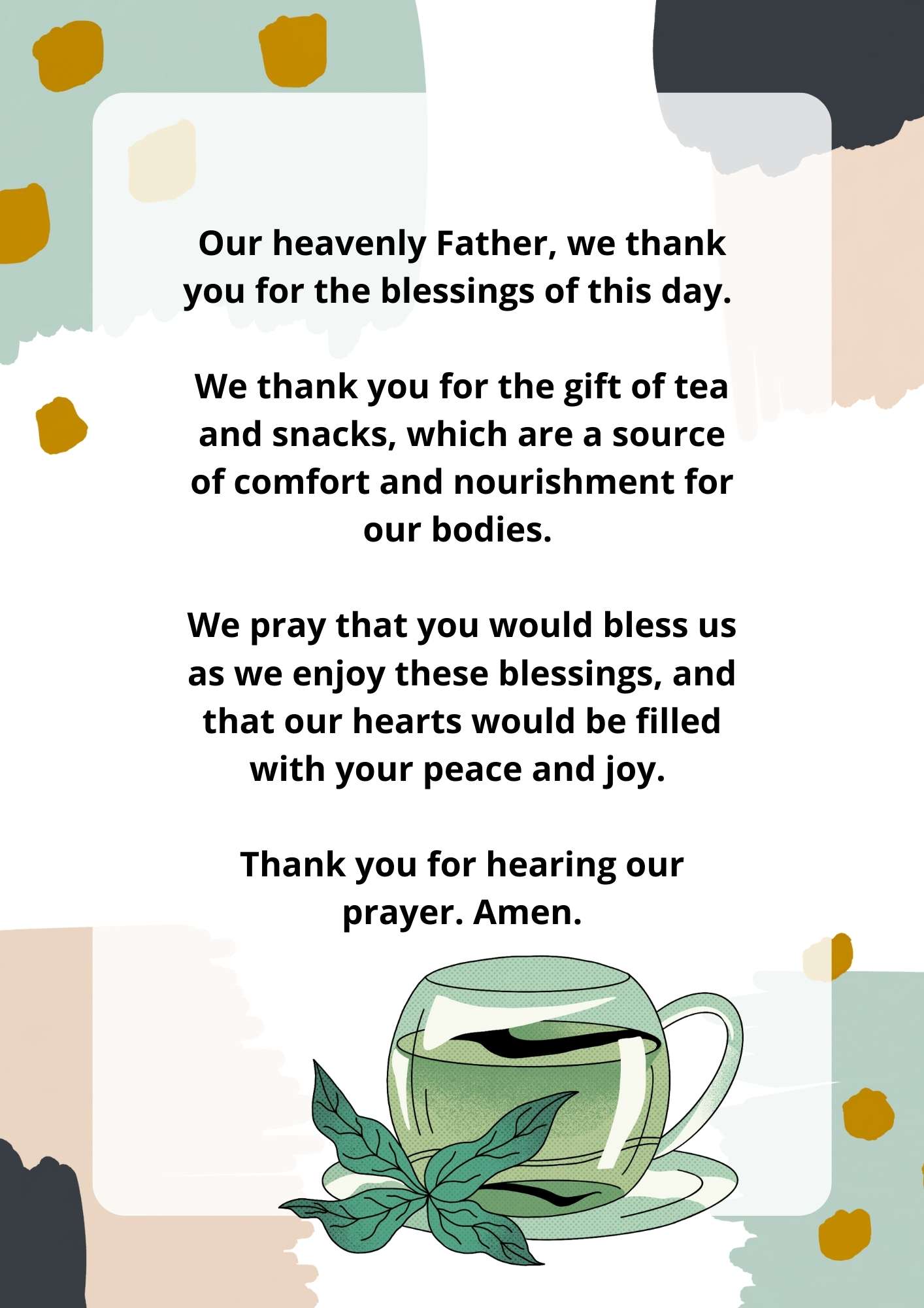 Prayer For Tea And Snacks: How To Pray Effectively - AmoSii