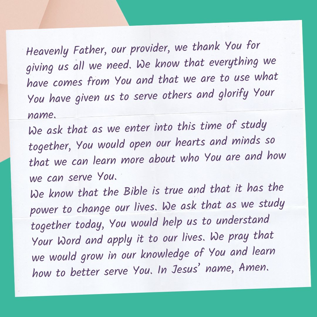 Sunday School Prayers Examples