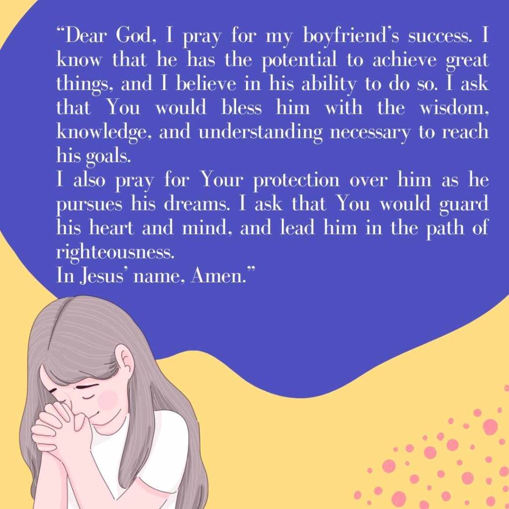 Prayer for my boyfriend’s success