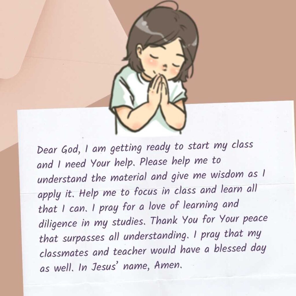 Short prayers before class for high school
