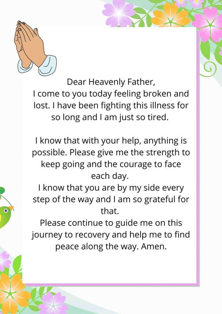 sample prayers for healing that you can use: