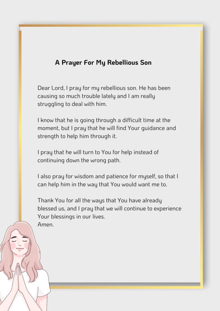 A Prayer For My Rebellious Son 