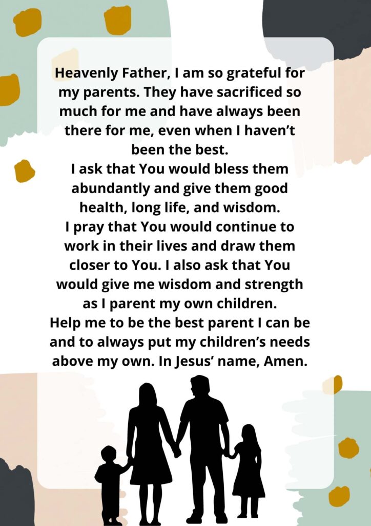 Prayer For My Parents Examples