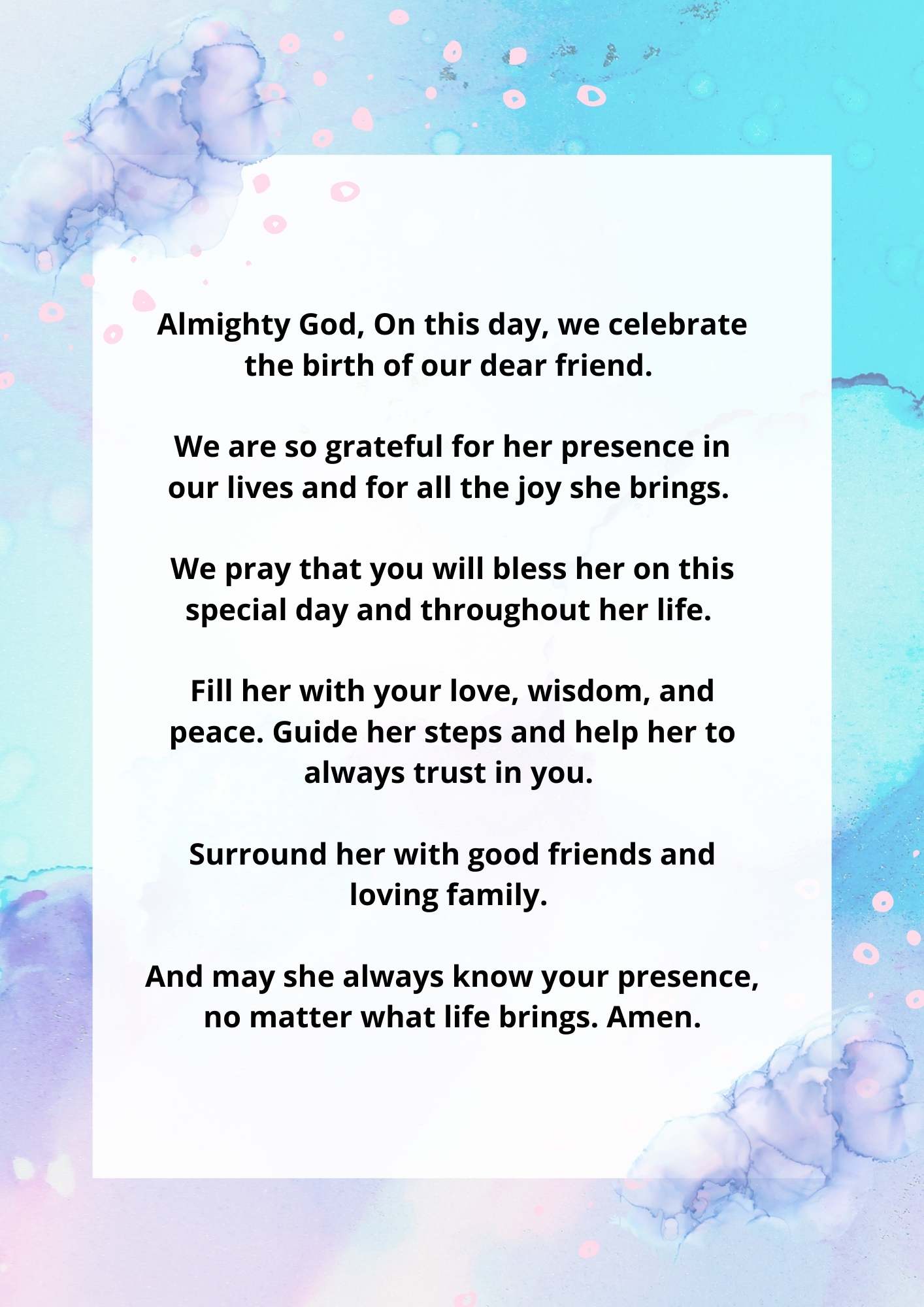 A Christian Birthday Prayer For A Female Friend
