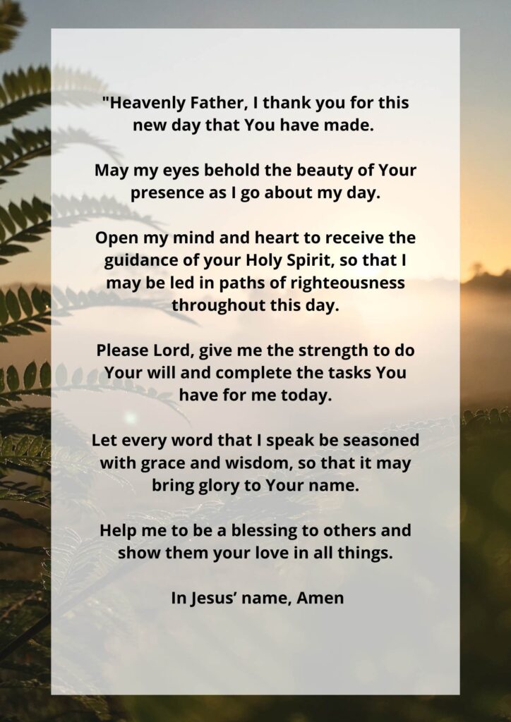 Early Morning Prayer To Start Your Day With God
