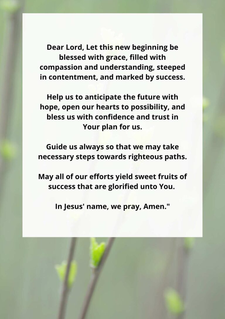 Prayer For New Beginnings And Fresh Start