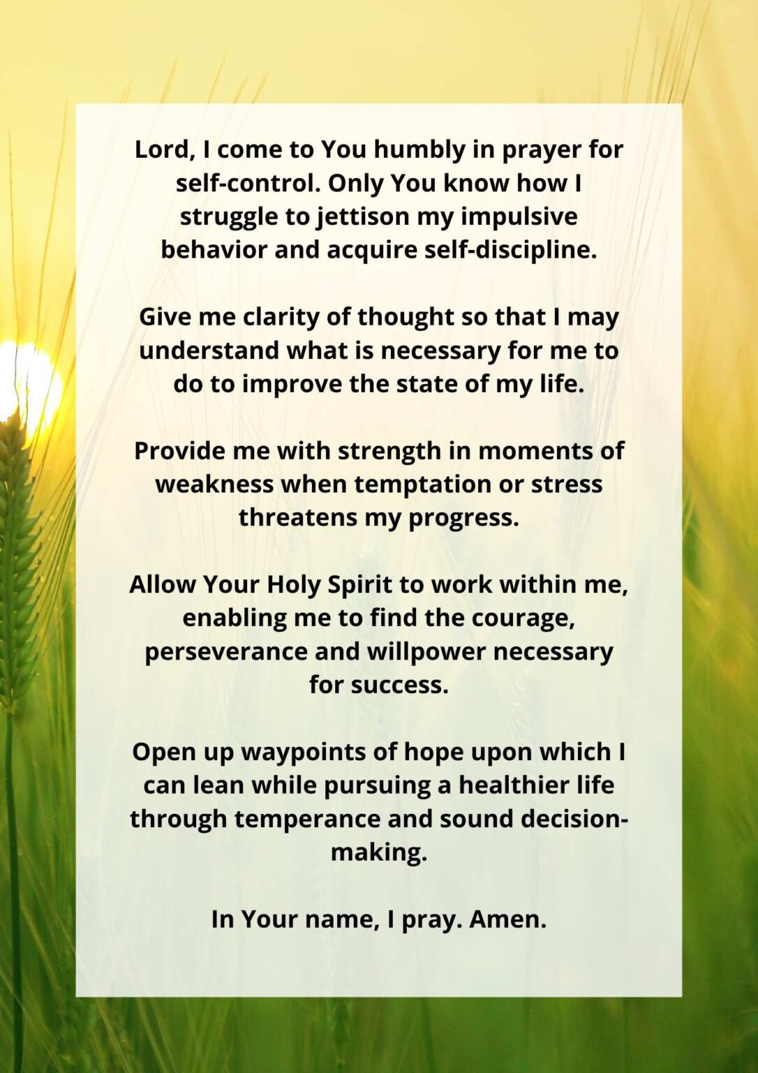 Prayer For Self-Control: Find Clarity, Strength, And Hope - AmoSii