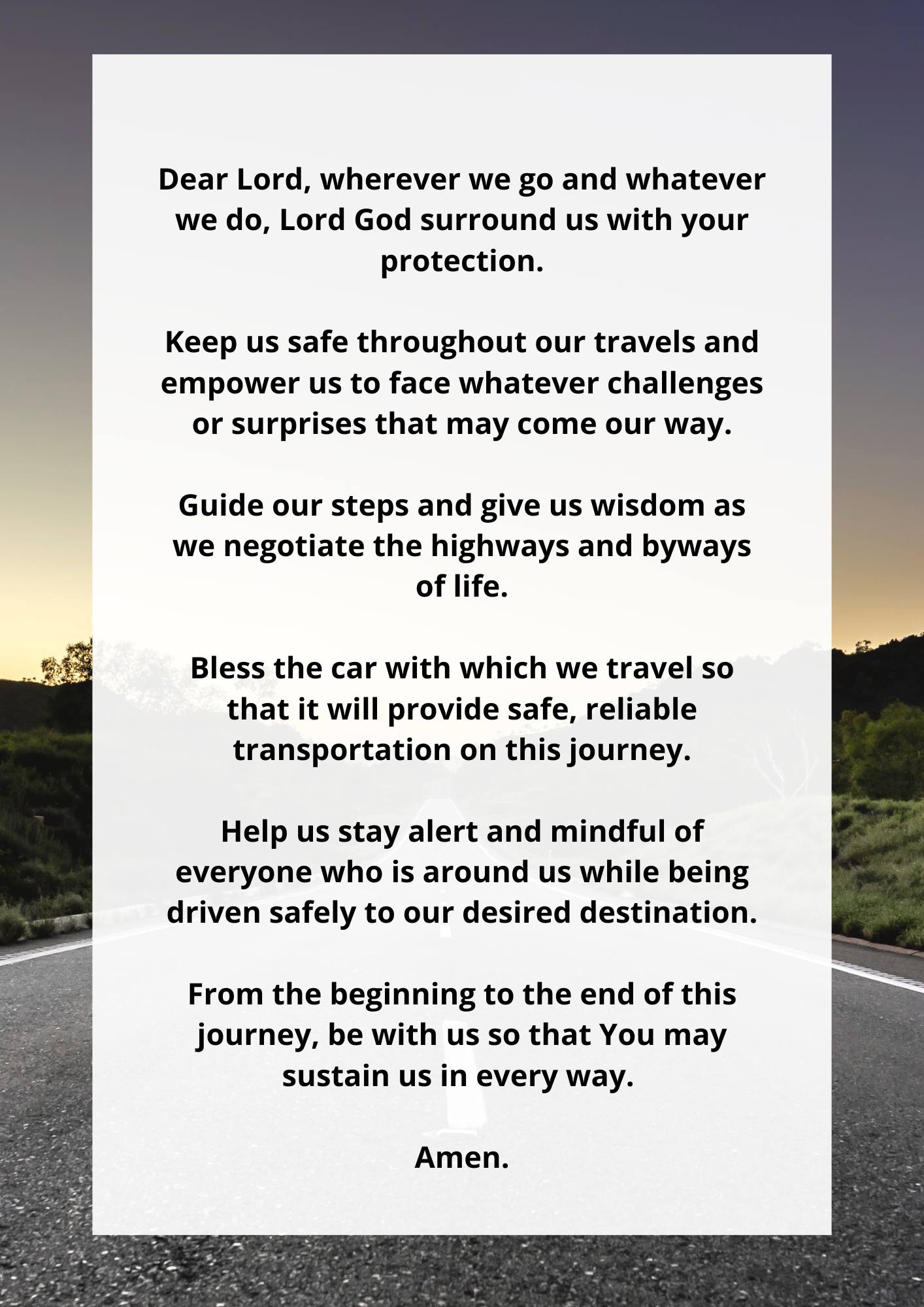 car travel prayer