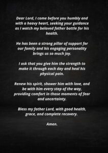 Short Prayer For Healing And Recovery For My Father