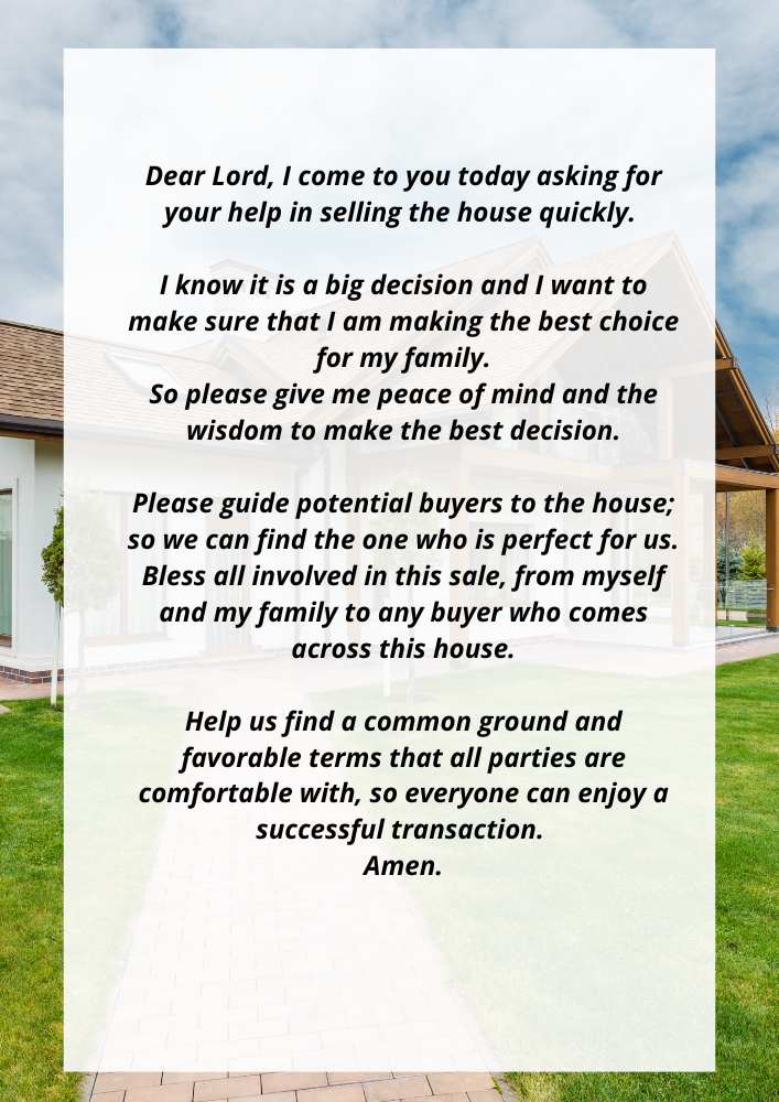 Prayer To Sell A House Fast: Quickly and Efficiently