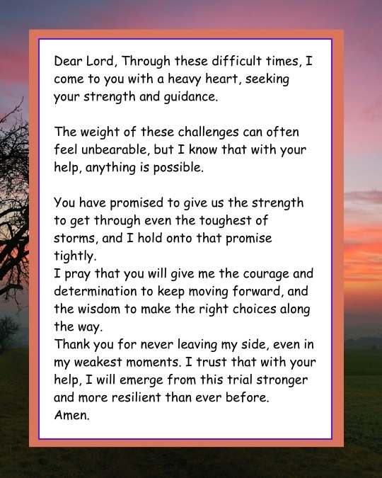 A Prayer for Strength in Difficult Times