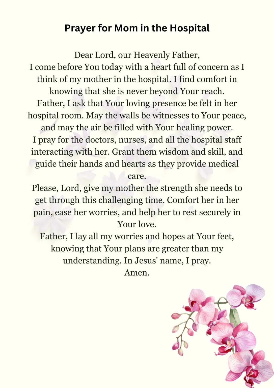 Healing prayer for sick mother: Finding Comfort and Strength