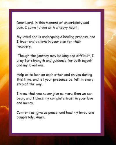 Prayer of Trust for God's Plan in the Healing Process of a Loved One