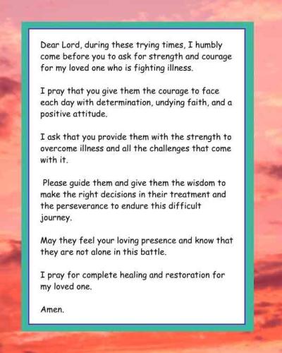 Prayer for Strength and Courage for a Loved One Fighting Illness