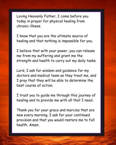 Prayer for physical healing from chronic illness